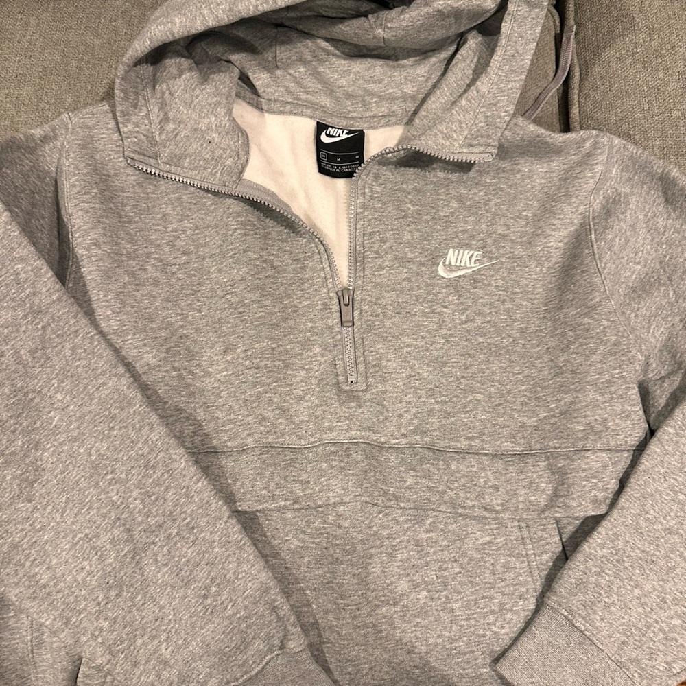 Nike Heather Gray Pullover Hoodie w/ Front Pocket